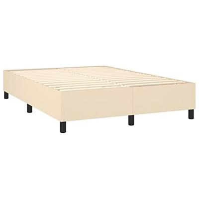 Boxspring met matras en LED stof crèmekleurig 140x190 cm - thumbnail