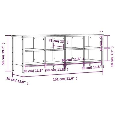 VidaXL Schoenenkast 131x35x50 cm bewerkt hout grijs sonoma eikenkleur VidaXL Schoenenkast 131x35x50 cm bewerkt hout grijs sonoma eikenkleur