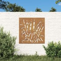 VidaXL Wanddecoratie tuin grasontwerp 55x55 cm cortenstaal - thumbnail