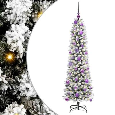 Kunstkerstboom met 150 LED Wit 150 cm PVC en Metaal en Plastic