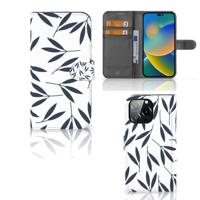 iPhone 14 Pro Max Hoesje Leaves Blue - thumbnail