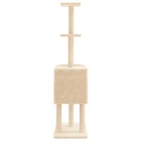 Kattenmeubel met sisal krabpalen 145 cm crmekleurig - thumbnail