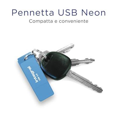 Integral Neon USB 3.0 stick, 64 GB, blauw Integral Neon USB 3.0 stick, 64 GB, blauw