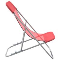Strandstoelen 2 st textileen en gepoedercoat staal rood - thumbnail