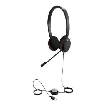 Jabra Evolve 20 Stereo Headset – Microsoft Certified Headphones for VoIP Softphone with Passive Noise Cancellation – USB-Cable with Controller – Black