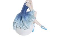 Decoratieve figuren DKD Home Decor Blauw Romantiek Balletdanseres 8,5 x 13 x 14,5 cm - thumbnail