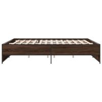 Bedframe bewerkt hout metaal bruin eikenkleur 180x200 cm - thumbnail