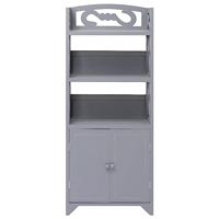 Badkamerkast 46x24x116 cm paulowniahout grijs - thumbnail