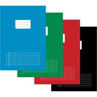 Schrift voor ft A4, geruit 10 mm, 80 bladzijden, met voorlijn, geassorteerde kleuren, pak van 5 stuks - thumbnail