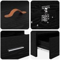 Opbergbedframe met hoofdeinde Zwart Eiken 75 x 190 cm Bewerkt hout - thumbnail