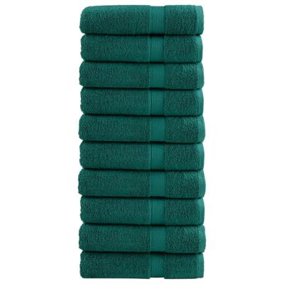 VidaXL Badhanddoeken solund 10 st 600 g/m² 70x140 cm groen