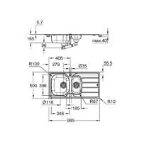 Roestvrijstalen spoelbak - roestvrij staal - GROHE - thumbnail