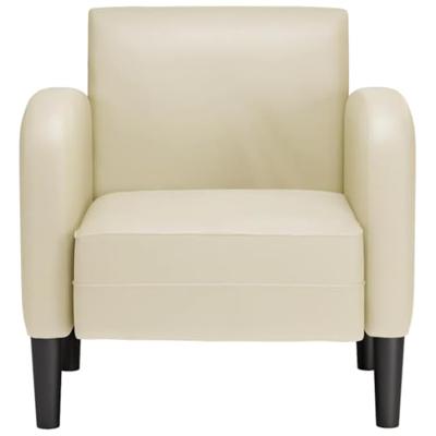 Fauteuil met armleuningen 54 cm kunstleer crmekleurig Fauteuil met armleuningen 54 cm kunstleer crmekleurig