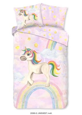 Good Morning Kinderdekbedovertrek "eenhoorn en regenboog" - Multi - (140x200/220 cm) - Katoen Good Morning Kinderdekbedovertrek "eenhoorn en regenboog" - Multi - (140x200/220 cm) - Katoen