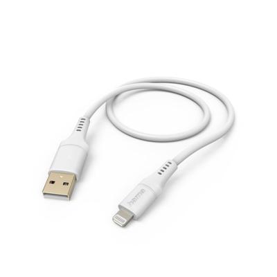 Hama Oplaadkabel Flexible USB-A - Lightning 1,5 M Silicone Wit Hama Oplaadkabel Flexible USB-A - Lightning 1,5 M Silicone Wit