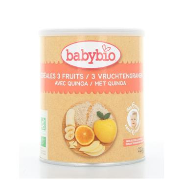 Babybio 3 Vruchtengranen Quinoa 6m 220g