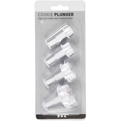 Creativ Company Uitsteekvormen met stempel bloem,4st.