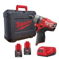 Milwaukee M12 BD-202C Accu Subcompactschroevendraaier 12V 2.0Ah Li-Ion M12™ in koffer - 4933441900 - thumbnail