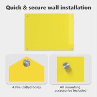 VidaXL Keuken spatscherm geel 80 x 60 cm gehard glas - thumbnail