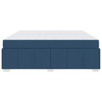 Bedframe met matras Blauw 200 x 200 cm Stof - thumbnail