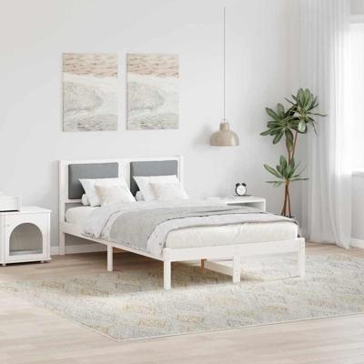 Bedframe Lichtgrijs 120 x 200 cm Massief grenenhout