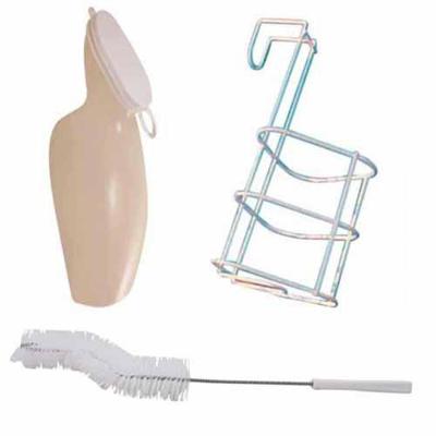 Urinaal vrouw met urinaalhouder en urineflesborstel Urinaal vrouw met urinaalhouder en urineflesborstel