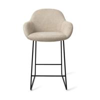 Jesper Home Barkruk 'Kushi' Slide Black, kleur Ivory Ivy (zithoogte 67cm) - thumbnail