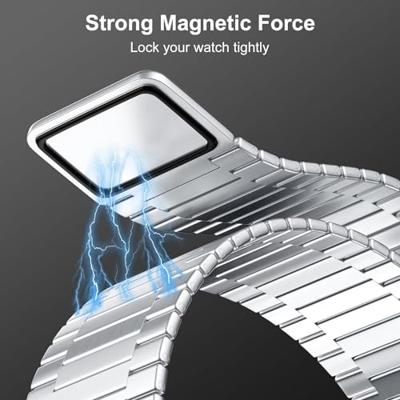 Magnetische stalen band - Zeer sterke magneet - Zilver - Geschikt voor Apple Watch 38mm / 40mm / 41mm / 42mm Magnetische stalen band - Zeer sterke magneet - Zilver - Geschikt voor Apple Watch 38mm / 40mm / 41mm / 42mm