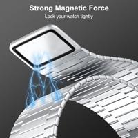 Magnetische stalen band - Zeer sterke magneet - Zilver - Geschikt voor Apple Watch 38mm / 40mm / 41mm / 42mm - thumbnail