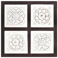 VidaXL Wandpaneel handgesneden 40x40x1,5 cm mdf bruin en wit - thumbnail