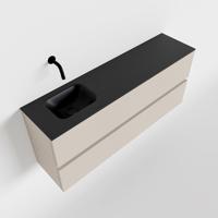 MONDIAZ ADA 120cm toiletmeubel linen. LEX wastafel urban links zonder kraangat - thumbnail