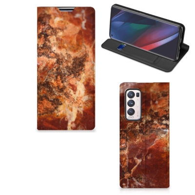 OPPO Find X3 Neo | Standcase | Marmer Bruin