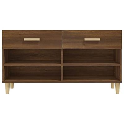 Schoenenkast 102x35x55 cm bewerkt hout bruin eikenkleur