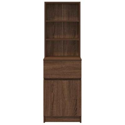 Nachtkastje 39x35x125 cm bewerkt hout bruin eikenkleurig