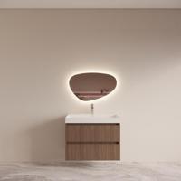 Badmeubelset BWS Riga Met Lako Wastafel Wit 80 cm Donker Eiken Japandi - thumbnail