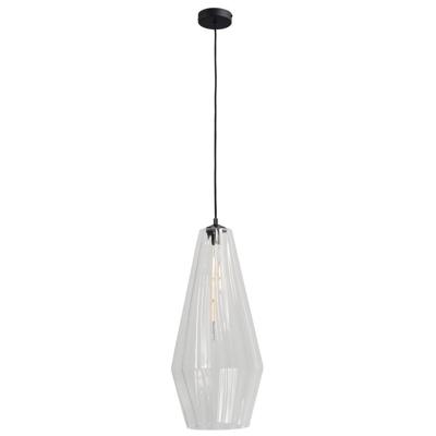 Masterlight Zwarte hanglampDiamond 27cm met helder glas - 2130-05-00-27