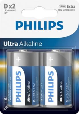 PHILIPS D-Batterijen 2 Stuks - LR20 - Alkaline Batterijen - Houdbaar tot 5 Jaar - 1.5V