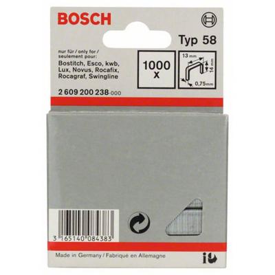 Bosch Accessories 2609200238 Nieten met fijn draad Type 58 1000 stuk(s) Afm. (l x b) 14 mm x 13 mm Bosch Accessories 2609200238 Nieten met fijn draad Type 58 1000 stuk(s) Afm. (l x b) 14 mm x 13 mm