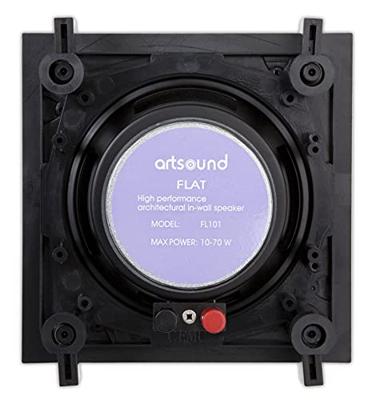 Artsound FL101 - Passieve plafondluidsprekers (2 Stuks) - Ideaal voor binnenshuis, woonkamer, wachtzaal, keuken, slaapkamer - 70W, 2-weg, Vierkant, Wit