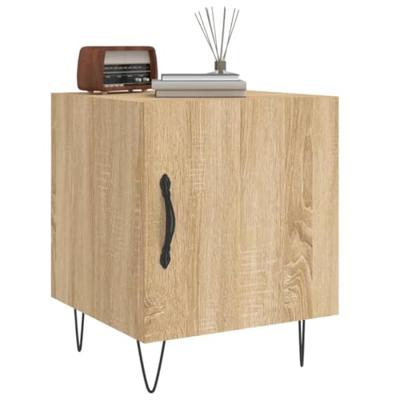 Nachtkastjes 2 st 40x40x50 cm bewerkt hout sonoma eikenkleurig