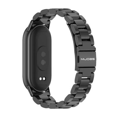 Stalen schakelband - Zwart - Xiaomi Smart Band 8 / 9 / 10 Stalen schakelband - Zwart - Xiaomi Smart Band 8 / 9 / 10