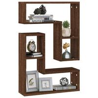 Wandschappen 2 st 50x15x50 cm bewerkt hout bruin eikenkleur - thumbnail