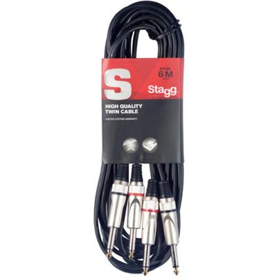Stagg STC6P 2x 6.35 mm - 2x 6.35 jack kabel 6m Stagg STC6P 2x 6.35 mm - 2x 6.35 jack kabel 6m