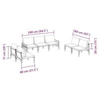 Tuinbankenset met kussen 7 pcs Zwart Staal - thumbnail