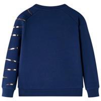 Kindertrui met kat van pailletten 92 marineblauw - thumbnail