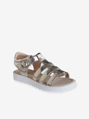 Kindersandalen met meerdere bandjes goud