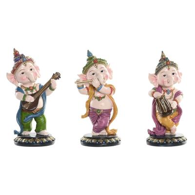 Decoratieve figuren Home ESPRIT Multicolour Muzikant/Musicus Indiaas 9 x 9 x 20 cm (3 Stuks)