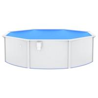 Zwembad met stalen wand rond 460x120 cm wit - thumbnail