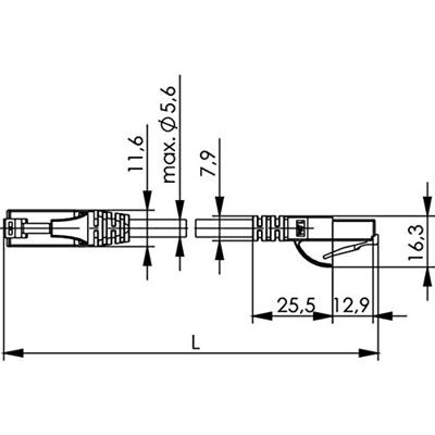 Telegärtner 100009270 RJ45 Netwerkkabel, patchkabel CAT 6 U/UTP 25.00 m Grijs Vlambestendig, Halogeenvrij 1 stuk(s)