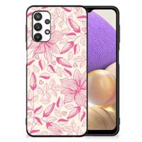 Samsung Galaxy A32 5G Bloemen Hoesje Pink Flowers - thumbnail